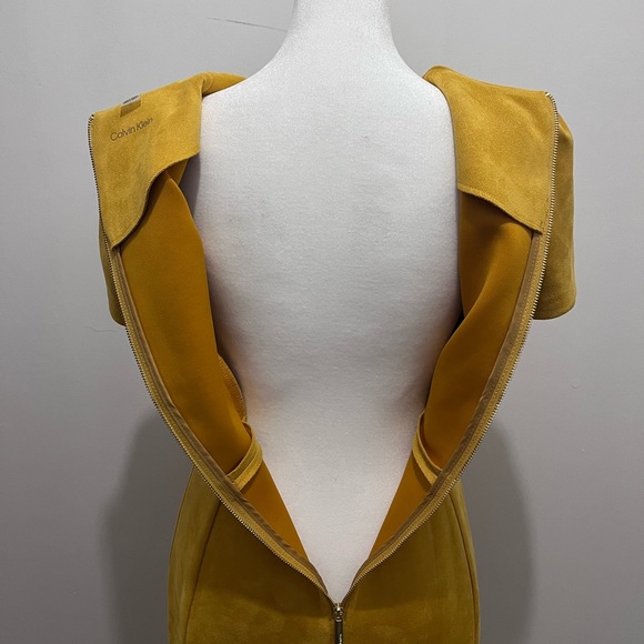 Yellow Mustard Formal Midi Dress - Picture 4 of 9